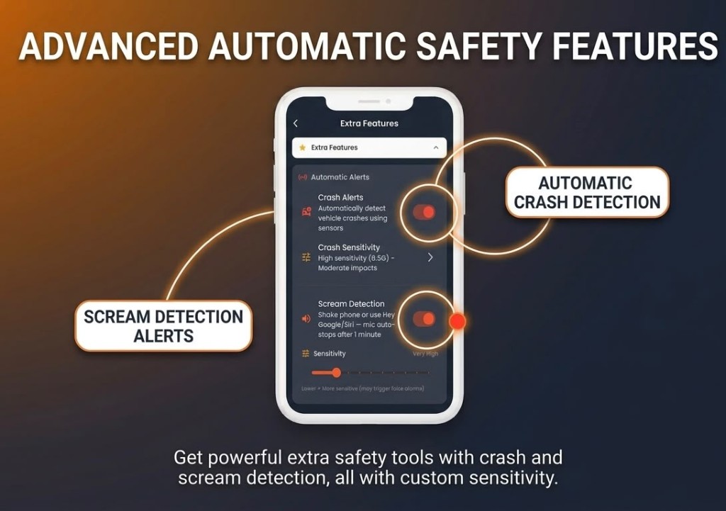 Crash and scream detection settings